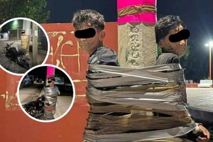 Suspected motorcycle thieves discovered bound with duct tape in Lagos de Moreno, Jalisco/PerthNow