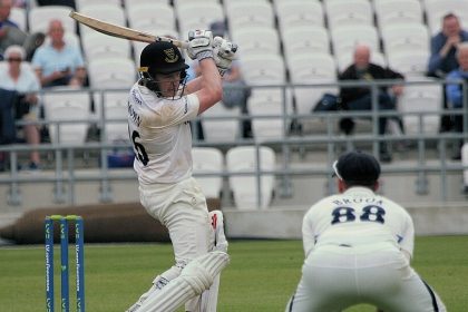 Ben Brown batting for Sussex County Cricket Club vs Yorkshire County Cricket Club / Wikimedia Commons / Dave Morton