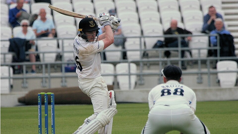 Ben Brown batting for Sussex County Cricket Club vs Yorkshire County Cricket Club / Wikimedia Commons / Dave Morton