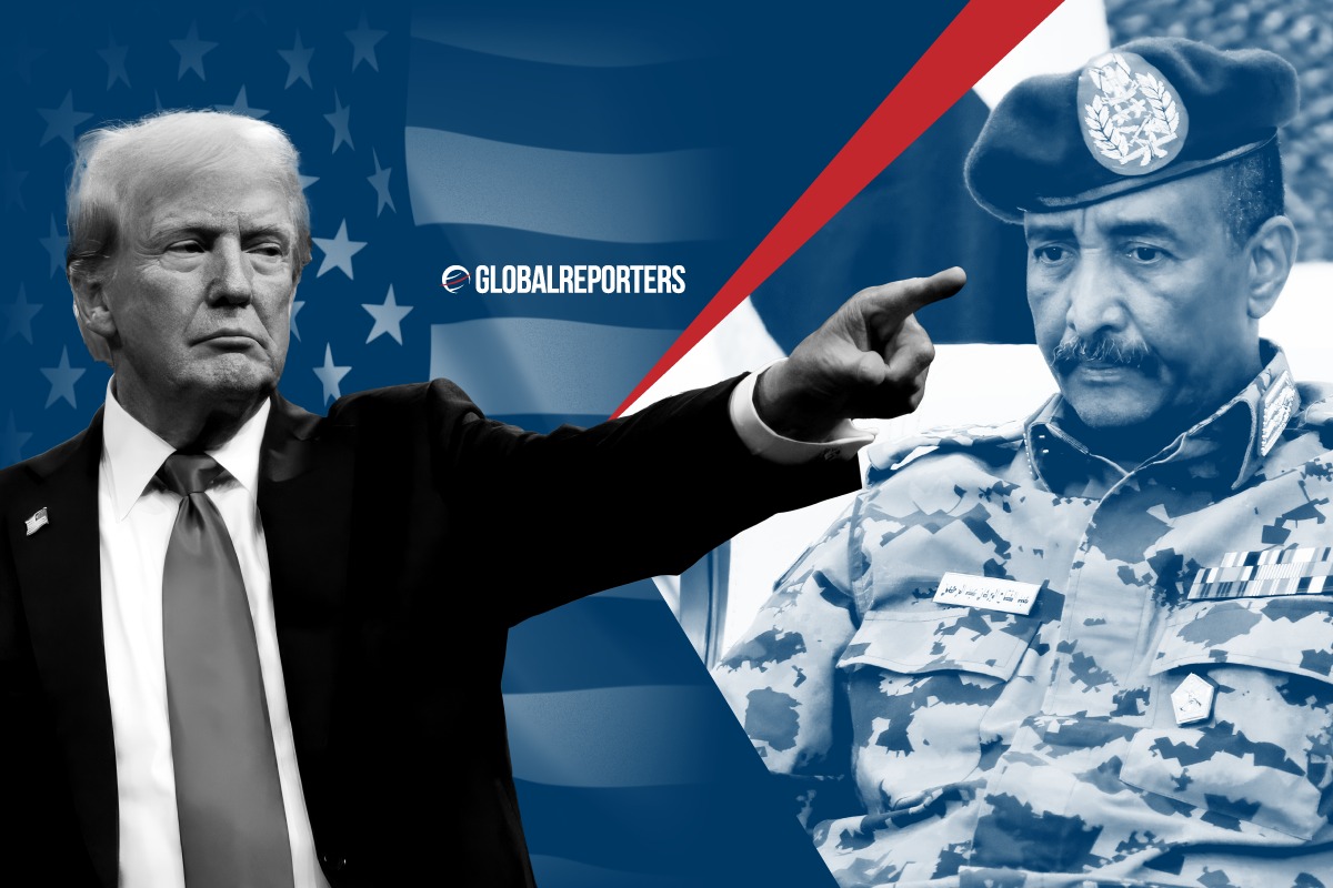 Ilustration Donald Trump and Abdel Fattah al-Burhan