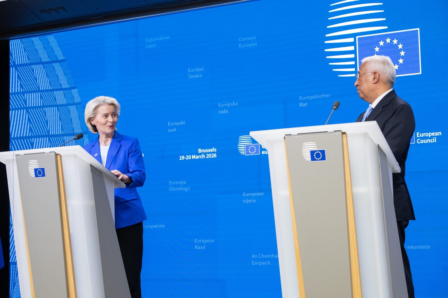 António Costa, President of the European Council, on the right, and Ursula von der Leyen/European Union,2026