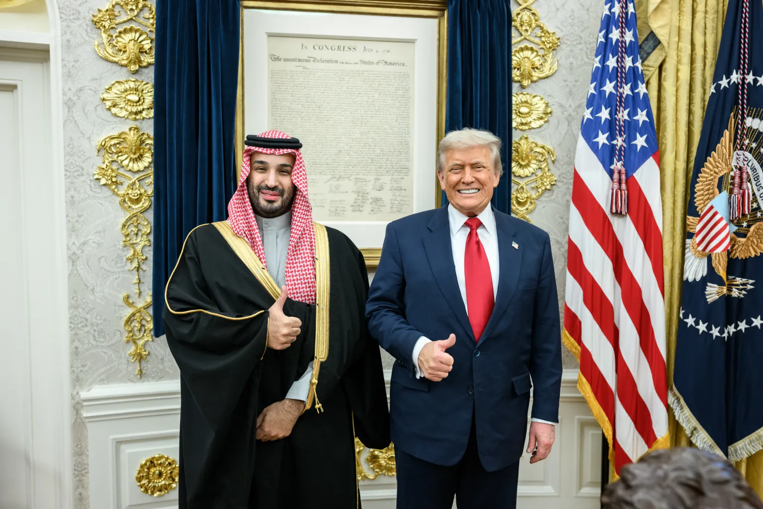 President Donald Trump participates in a bilateral meeting with Crown Prince and Prime Minister Mohammed bin Salman Al Saud of Saudi Arabia