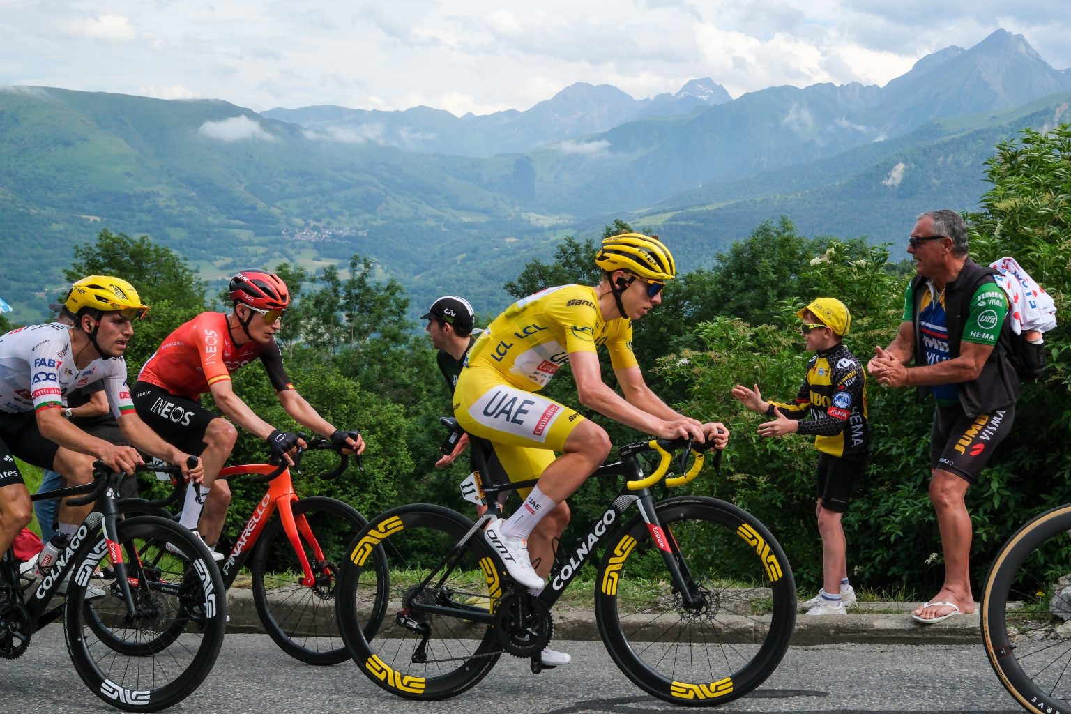 Saint Lary Soulan, hautes pyrénées, France ; 07 13 2024 The three times winner of Tour de France, Tadej Pogacar during the 14th stage of the Tour de France 2024 Pau - Saint Lary Soulan - Pla d'Adet / Gil Corzo / Shutterstock