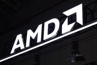 Shanghai, China - November 8, 2025: The logo of AMD is displayed at the 8th China International Import Expo / Kevin Paul Davis / Shutterstock