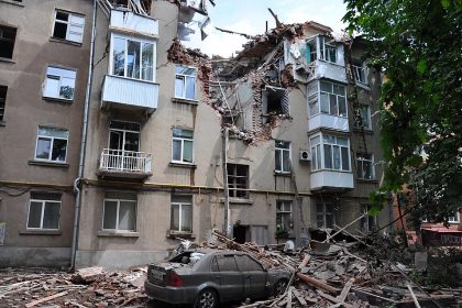 Residential building in Sumy city (Ukraine) after Russian strike with Iranian kamikaze drones on 3 July 2023 / Wikimedia Commons / National Police of Ukraine