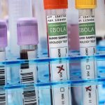 Blood sample from Ebola patient, positive result, conceptual image