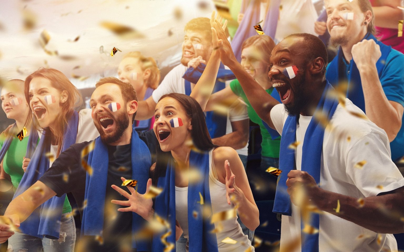 Excited Fans Cheer and Celebrate