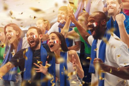 Excited Fans Cheer and Celebrate