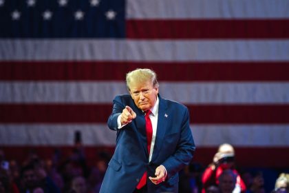February 24, 2024: Donald Trump speaks at an event about his plan for defeating current President Joe Biden in November/Jonah Elkowitz/Shutterstock