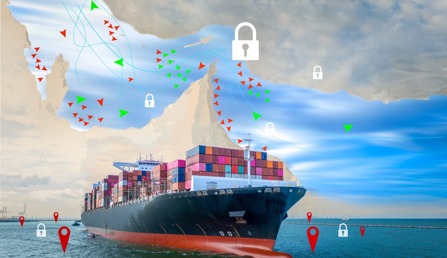 Global trade disruption concept