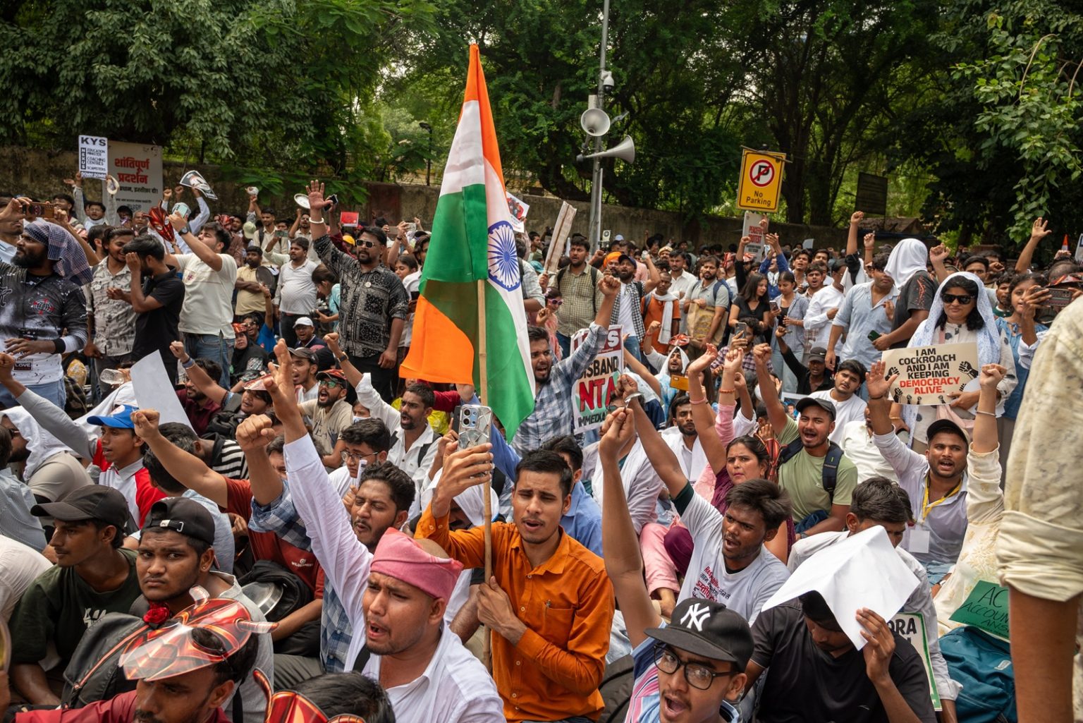 New Delhi, India- June 20 2026: Crowds gather during a Cockroach Janta Party protest, demanding accountability, education reforms, and greater employment opportunities for India's youth/PradeepGaurs/Shutterstock