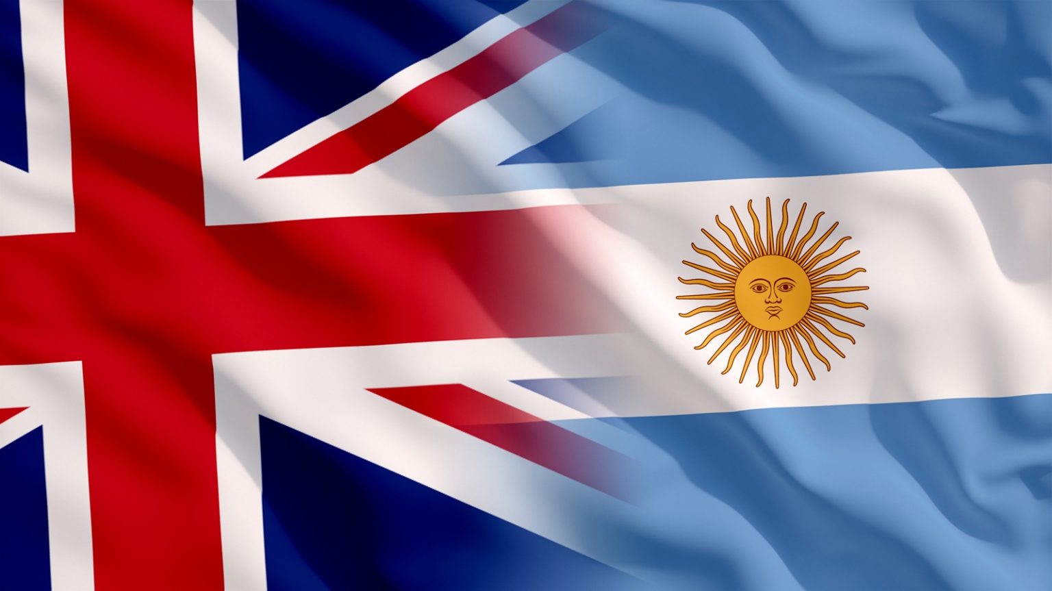 Waving UK and Argentina Flag